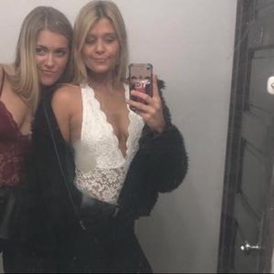 Forever 21 Lace Body Suit in white